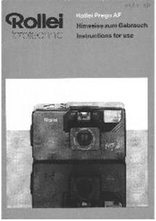 Rollei Prego AF manual. Camera Instructions.